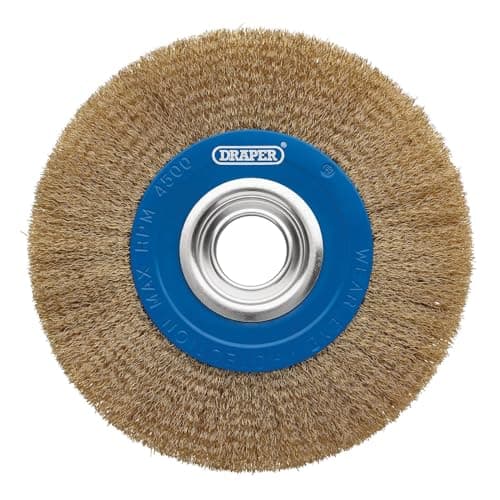 Image of Draper 08067 Brassed Steel Bench Grinder Wire Wheel Brush, 200 x 31.75mm