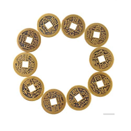Image of YPY 20 Pcs Chinese Feng Shui Coins & Lucky Charm Ancient I Ching Coins for Prosperity Protection Good Fortune Wealth and Successes (20, Single Coin)