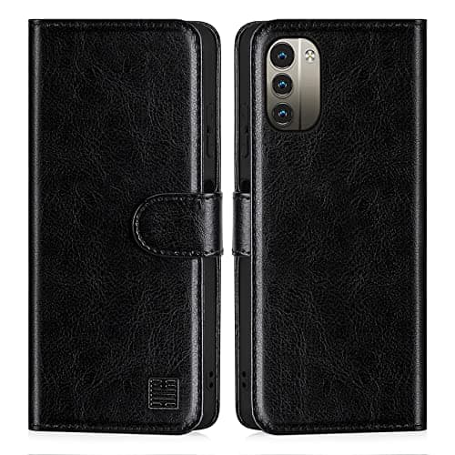 Image of 32nd Book Wallet PU Leather Flip Case Cover For Nokia G11 & G21, Design With Card Slot and Magnetic Closure - Black