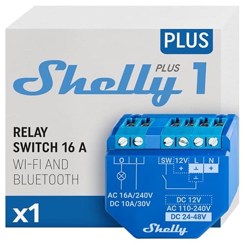 Image of Shelly Plus 1 | WiFi & Bluetooth Smart Relay Switch| Home Automation| Compatible with Alexa & Google Home| iOS Android App| No Hub Required| Wireless Switch| DIY Remote Control Garage Door