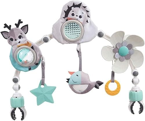 Image of Tiny Love Sunny Stroll Play Arch with Interactive Rattle Toy, Usable from 0 m +, with Flexible Universal Clips Fits Most Prams, Magical Tales