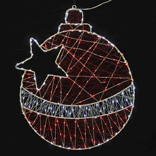 Image of Mr Crimbo Christmas Silhouette Light Decoration Red White Woven Wire Metal Frame Outdoor Garden - Bauble