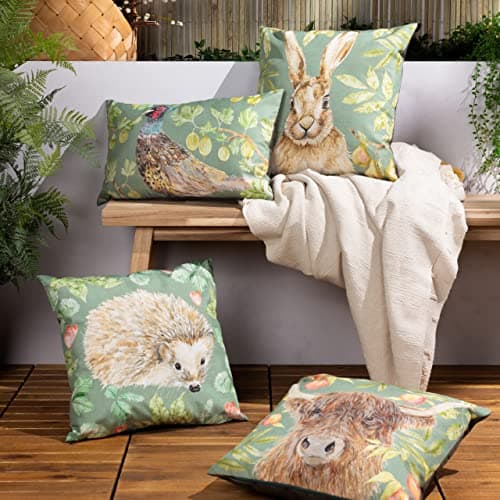 Image of Evans Lichfield Grove Pheasant Outdoor Polyester Filled Cushion - Twin Pack