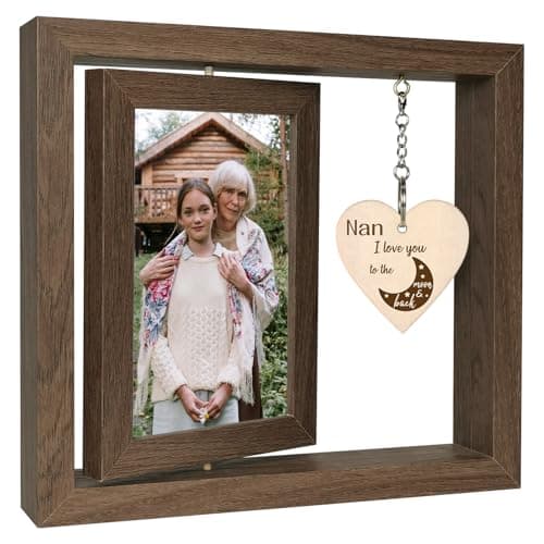 Image of Nan I Love You to the Moon and Back Wood Photo Frame Grandmother Grandma Mothers Day Birthday Gifts, Display Two 15x10 CM