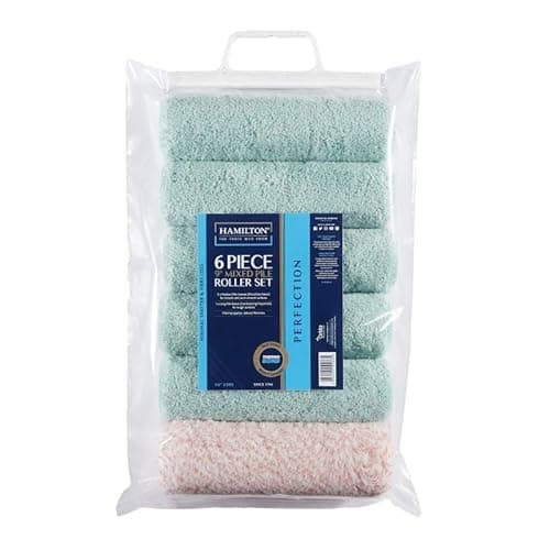 Image of Hamilton Perfection 6 Piece 9" Paint Roller Set, 5 x Medium, 1 x Long, 1.75" Core
