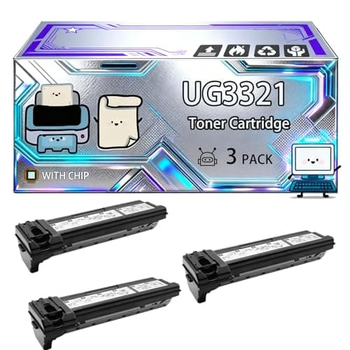 Image of UG3321 Toner Cartridge Compatible for Panasonic UF-4000 UF-4100 UF-490 Printers, With Chip, 6000 Pages, Vibrant Colours (3 Pack Black)