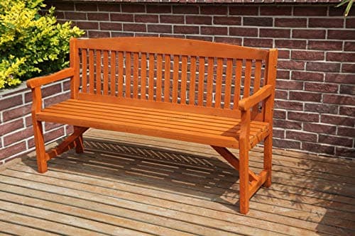 Image of BIRCHTREE Outdoor Home 3 Seat Chair Garden Porch Bench Indoor Seater Wood Wooden Frame Patio Deck Park Yard Furniture WGB02 Natural