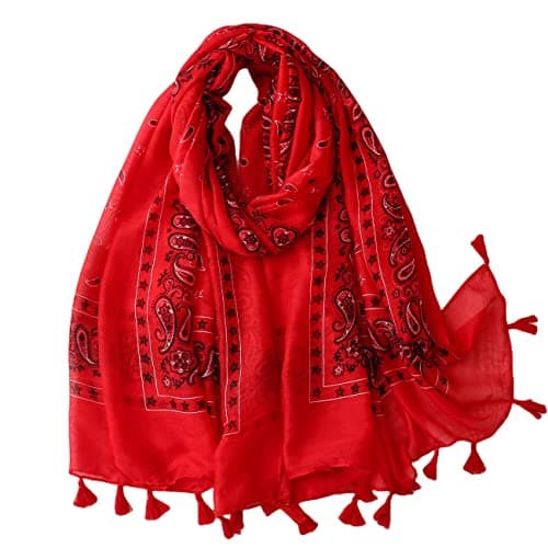 Image of FAIRYGATE Scarves for Women UK Womens Evening Wrap Stole Shawl for Wedding Parties Bridesmaid Prom Ladies Scarf Lightweight Scarfs Red 71019