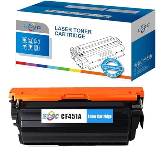 Image of ECSC Toner Cartridge CF451A For Printer, Compatible With HP Colour LaserJet Enterprise Flow MFP M681z MFP M682z (Cyan, 1-Pack)