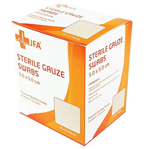Image of JFA Medical Premium Sterile Gauze Swabs 5cm x 5cm - Pack of 100