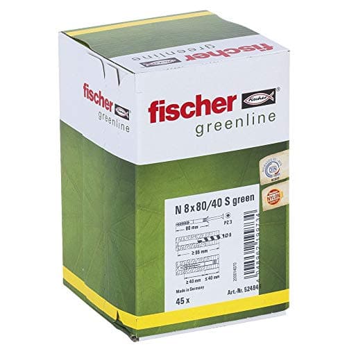 Image of fischer Hammerfix N Green 8 x 80/40 S - Countersunk, 45 Pieces, 524849