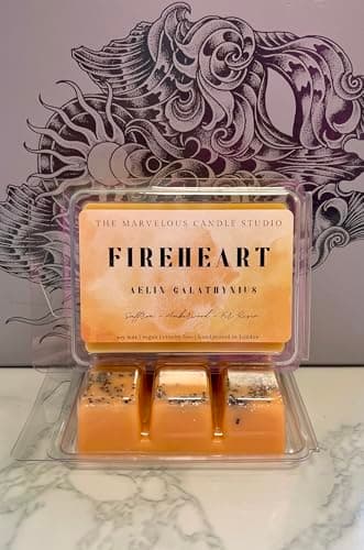 Image of Fireheart Candle Officially Licensed Throne of Glass Merch | Aelin Galathynius TOG | Queen of Terrasen Bookish Gift | Book Lover Candle (70g Wax Melt)