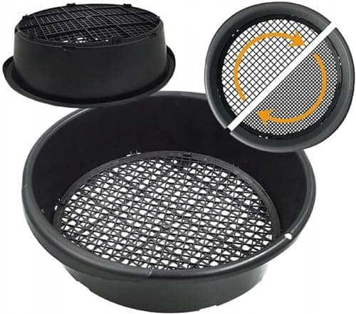 Image of B2C Garden Sieve Plastic Large Riddle Riddler Soil Sifter Mesh Gardening Tools Round Rectangle Adjustable 4mm to 10mm (Round)
