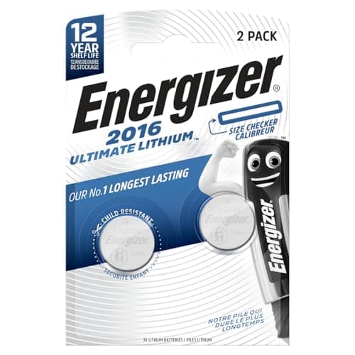 Image of Energizer Ultimate Lithium - CR2016 Batteries (2 Pack) - 3V Battery Coin Cell - Car Key Fobs, Watches, Home/Medical/Fitness Devices - Child Resistant Packaging - 10 Year Shelf Life