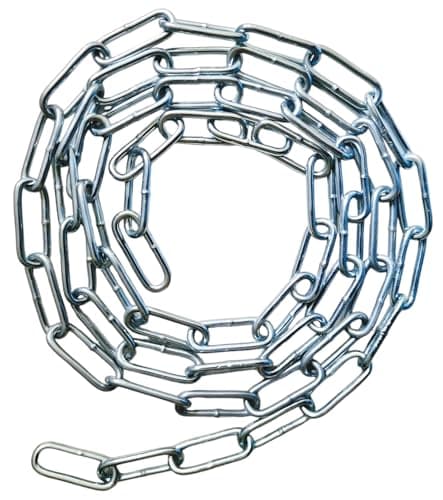 Image of Heavy Duty Rust and Corrosion Proof Galvanised Metal Link Chain Stainless Steel for Bike Lock Padlock Security Gate Fence Gym Weight Lifting Extra Strong Long Length Welded (3MM, Chrome, 1 Metre)