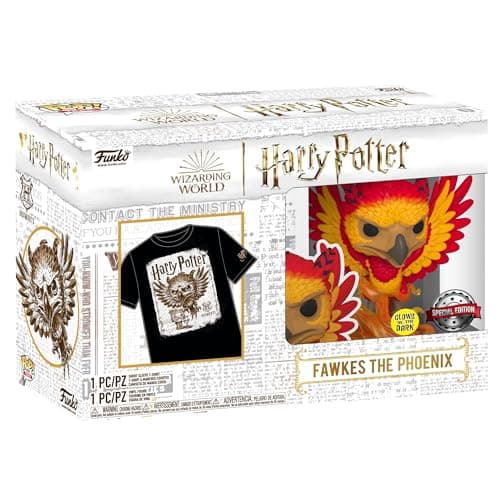 Image of Funko Pop! & Tee: Harry Potter - Patronus DD - Extra Large - (XL) - T-Shirt - Clothes With Collectable Vinyl Figure - Gift Idea - Toys and Short Sleeve Top for Adults Unisex Men and Women