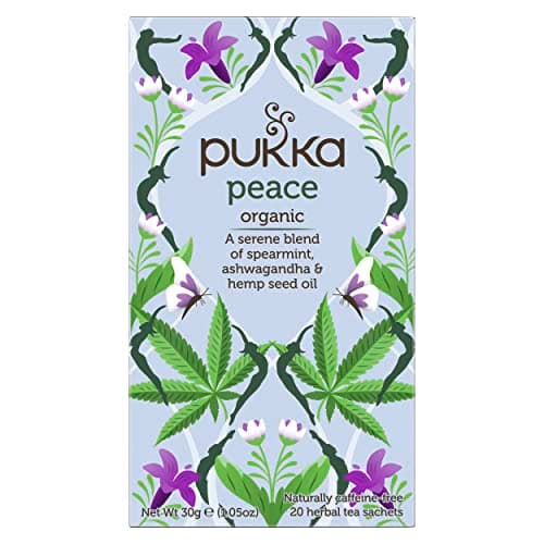 Image of Pukka Herbs | Peace Organic Herbal Tea Box | Tea Infusion With Chamomile, Spearmint and Ashwagandha | Perfect For Calming & Sleep | Caffeine Free | 20 Plant Based Biodegradable Tea Bags