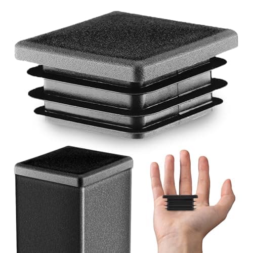Image of EMFA Square End Caps 40x40 mm – Plastic Tube Inserts for Steel Box Section – Black Tube Plugs – 100 Pcs