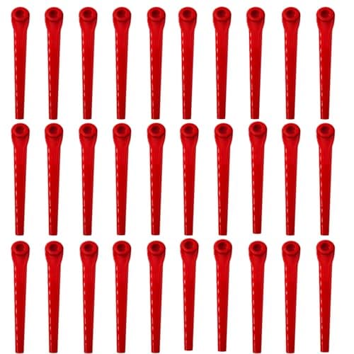 Image of QHFlashbuy 30 Pcs Plastic Grass Trimmer Blades,70mm Lawn Mower Cutting Blades,Cordless Strimmer Replacement Blades Strimmer Blades,Garden Mower Replacement Blades