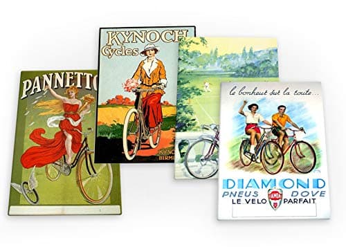 Image of Bike Cycling Bicycle Vintage Ride Set D 4 X Fridge Magnets (B)