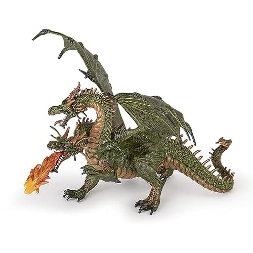 Image of Papo - Realistic Two-Headed Dragon Figure - Ages 3+ - Fantasy & Medieval Collection - Creative Play Legendary Adventures - Gift Idea Toy for Girls and Boys - 19 Cm X 19 Cm