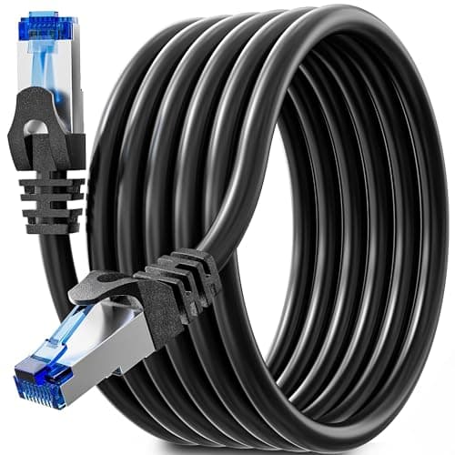 Image of Soibke Ethernet Cable 5m, Cat 6 Internet Cable High Speed Network Cable 1000Mbps Gigabit, Patch Wifi Cable FTP Shielded Weatherproof 23AWG Wlan LAN Cable Black Indoor for Router