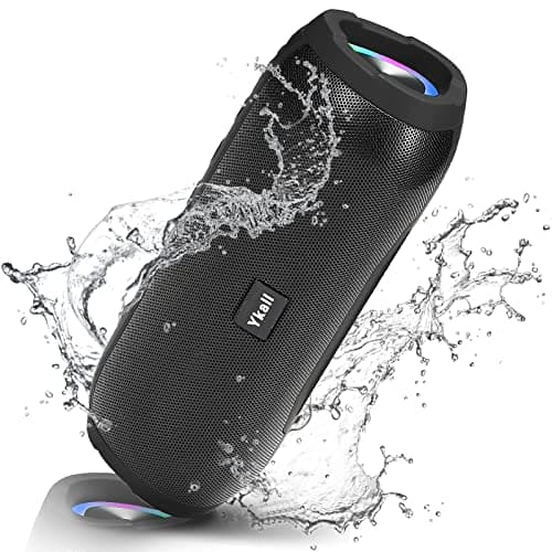 Image of Ykall Bluetooth Speaker 20W, Portable Bluetooth Speaker Wireless with FM Radio, HD Stereo 36-Hours Playtime, IPX6 Waterproof, Wireless Stereo Pairing, With RGB Lights for Outdoor, Travel, Home
