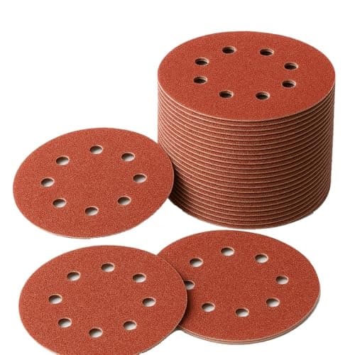 Image of LESNIC 80 Grit Sanding Discs 50 pcs, 125mm Sanding Sheets 5in 8 Holes Pads Hook and Loop for Orbit Orbital Sander and All Oscillating Tools
