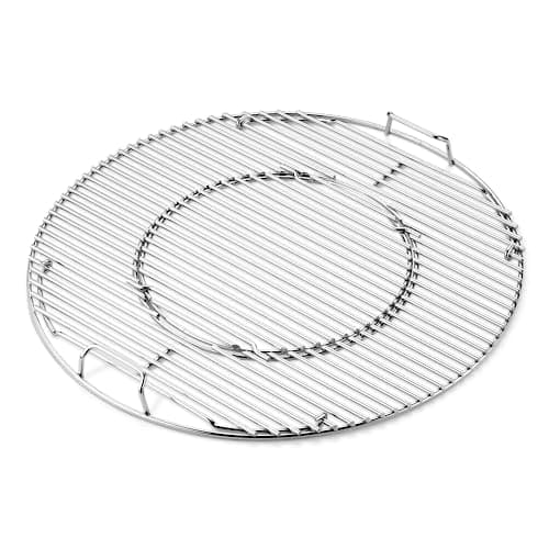 Image of Weber Grill Grates for 57 cm Charcoal Barbecues - Gourmet BBQ System, Robust Steel Grates with GBS Insert for Versatile Accessories – Silver (8835)