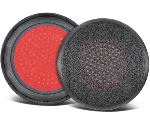 Image of SOULWIT Lambskin Replacement Earpads Cover for Plantronics Voyager Focus UC B825/1&2 UC, Voyager 4210/4220, Cushions Ear Pads for Poly BlackWire 5200/C5200/5210/C5210/C5220/7225, Backbeat Sense-Black