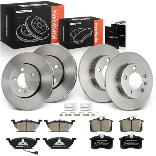 Image of Frankberg Brake Kit incl. 4x Brake Disc + 8x Brake Pad Front Rear Compatible with Golf IV 1J1 Fabia II 542 Polo 9A 9N R.o.o.m.s.t.e.r Replace# 5Z0615301B