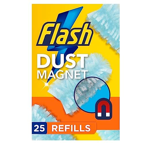 Image of Flash Duster Dust Magnet Refills, Trap & Lock Away Dust, Dirt, Hair & Allergens In No Time, 25 Dusters (5x5)