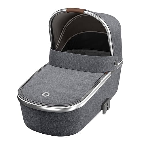 Image of Maxi-Cosi Oria Carrycot, Comfortable Pushchair Carrycot, Lightweight and Easy to Lift, Compatible Strollers, Luxe Premium Design, Usable from Birth up to 6 Months, 0-9 kg, Twillic Grey