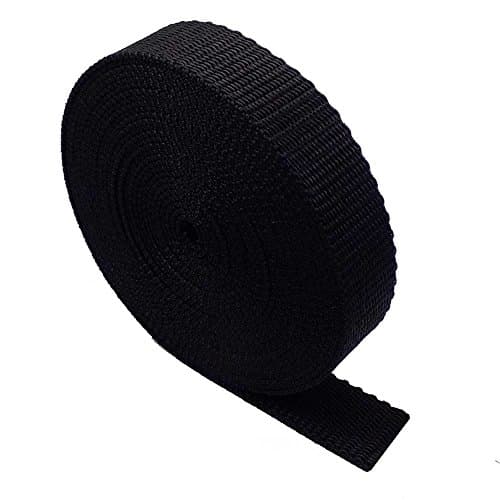 Image of Heavy Duty Webbing Strap Tape - 5 metres - Rucksack/Backpacks, Luggage/Cargo Strapping, Belts (Black, 50mm)