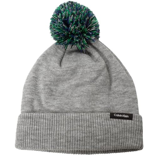 Image of Calvin Klein Mens Linden Bobble Cosy Warm Hat - Silver Marl - One Size