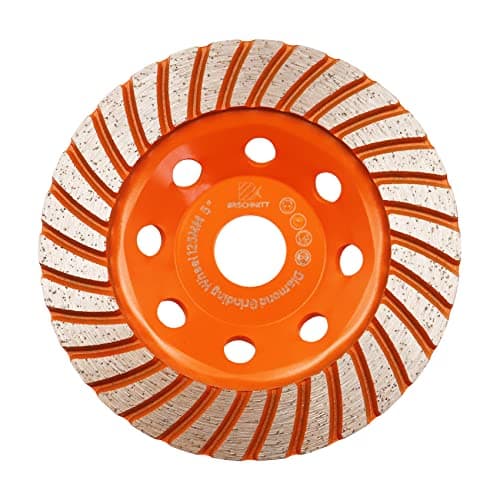 Image of Concrete Diamond Turbo Grinding Cup Wheel,BRSCHNITT 125mm Angle Grinder Diamond Turbo Row Cutting Wheel for Grinding/Polishing/Cleaning Surface Grinding Granite,Concrete,Stone,Cement,Marble,Rock