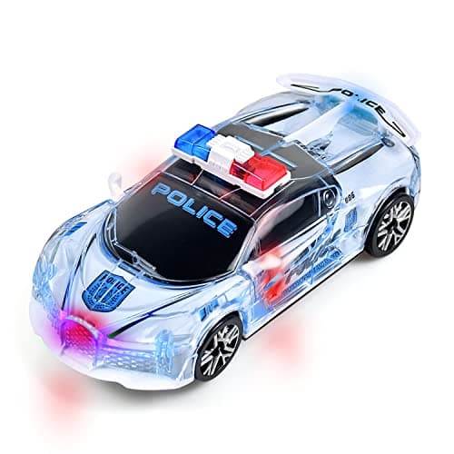 Image of Tuko Police Car Toy with Light and Sound, 1:36 Car Toy for 3+ Years Old Boy and Girl Gift,White