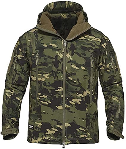 Image of Memoryee Waterproof Men's Outdoor Softshell Jackets Fleece Lining Warm Military Tactical Camouflage Coat/Green CP(new)/M