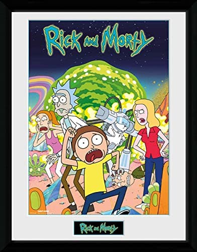 Image of GB eye Rick & Morty Compilation 30 x 40cm Framed Collector Print