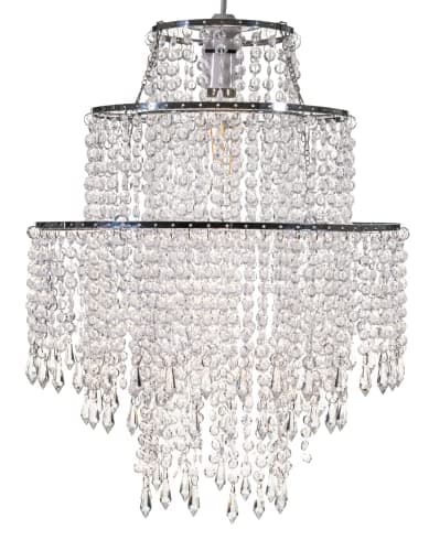 Image of Giggi 3-Tier Clear Chandelier Light Shade | Lamp Shade for Pendant Light Ceiling Light Shade Acrylic Crystal Chandelier Easy Fit Lampshades for Ceiling Lights for Living Room Bedroom Kitchen Hallway