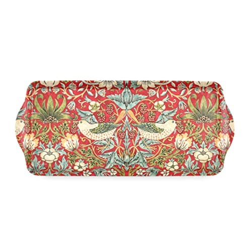 Image of PIMPERNEL Strawberry Thief Red Melamine Sandwich Tray 15.25"