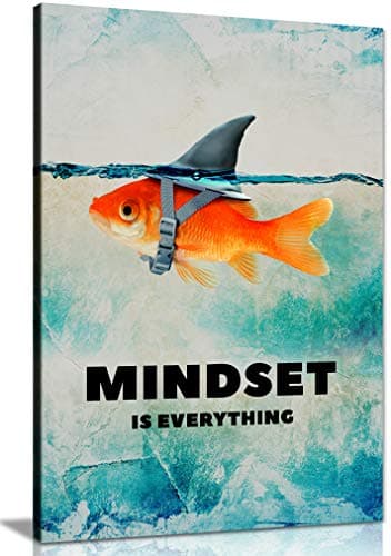 Image of Panther Print, Canvas Wall Art, Beautiful Living Room Framed Art, Picture Prints for Walls, Inspirational and Motivational Design, Mindset is Everything, Print for Special Occasions (12 x 8 Inch)