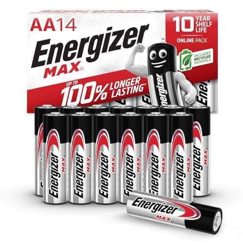 Image of Energizer Max - AA Batteries (14 Pack) - Double A 1.5V Battery - Long Lasting Alkaline Power for Everyday Devices - 100% Recyclable Plastic Free Packaging - 10 Year Shelf Life [Amazon Exclusive]