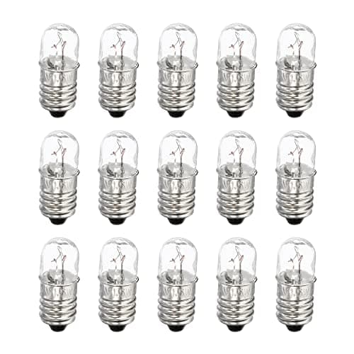 Image of sourcing map E10 Screw Base Miniature Bulbs 24V/1.5W Warm Yellow Light Mini Lamps with Box, 1 Set/15 Pack