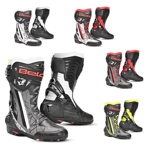 Image of MAXIMO-MOTO Men’s CE Certified Motorcycle Racing Boots with Reinforced Ankle Toe & Heel Protection Anti-Slip Rubber Sole and Secure Fit