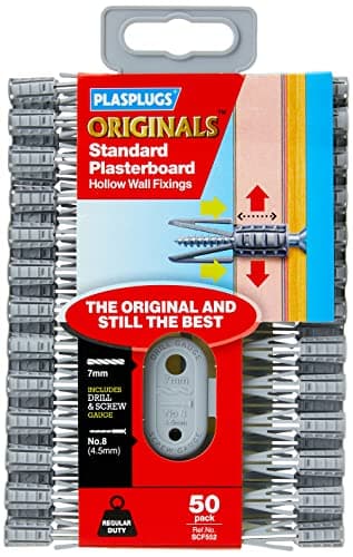 Image of Plasplug SCF552 Plasterboard Fixings Value Pack Includes 50 Fixing, 1 - Pack
