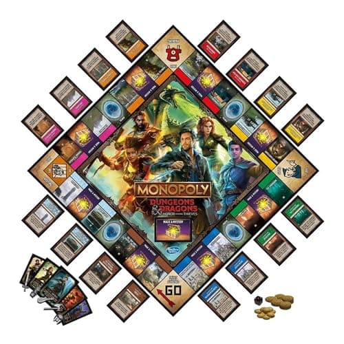 Image of Monopoly Dungeons & Dragons: Honor Among Thieves Game, Inspired by the Movie, D&D Board Game for 2-5 Players