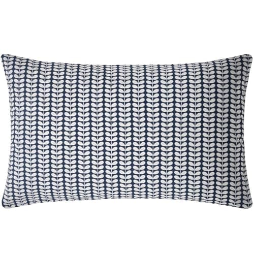 Image of Orla Kiely Tiny Stem Whale Blue Bedding: Pillowcases Set of 2, Standard (50cm x 70cm)