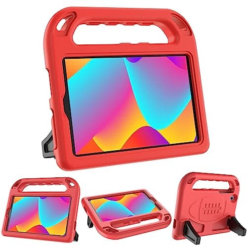 Image of AVAWO TCL Tab 8 LE (9137w) / Tab 8 WiFi (9132x) 2023 Case for Kids, Children Friendly, Boys and Girls EVA Handle Stand Shockproof Tablet Cover for TCL Tab 8 LE/WiFi -RED