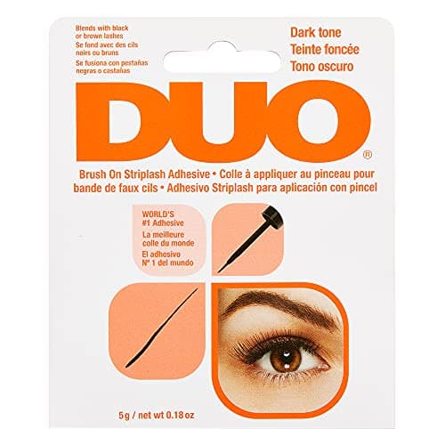 Image of DUO Brush-On Striplash Adhesive Cluster Lash Glue | Strong Eyelash Glue with Lightweight Formula | Professional Lash Glue for Eyelash Extensions & Cluster Lashes | Black/Dark Tone, 0.18 Ounces